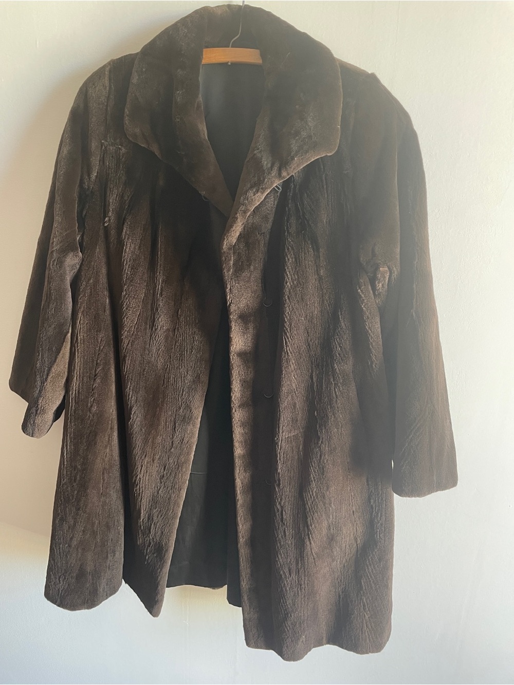 Women's Dark Brown Fur Mid-Length Coat
